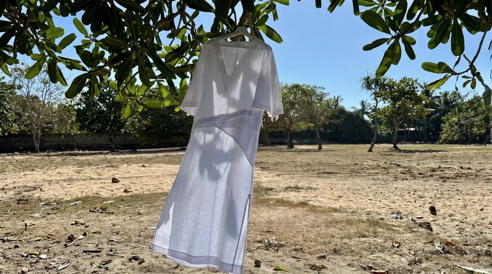 Linen clothing drying in fresh air